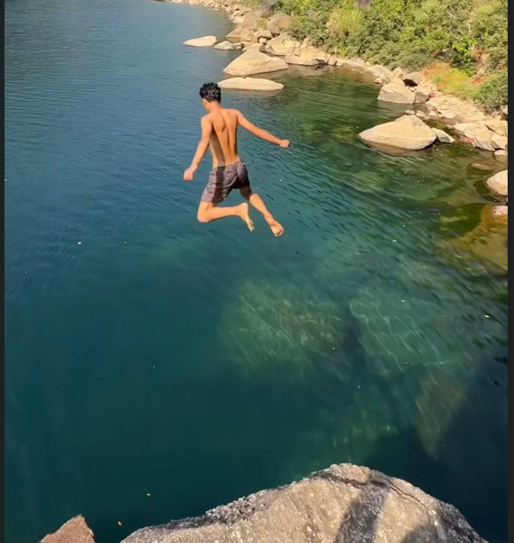 Cliff Jumping at Dawki Umngot River